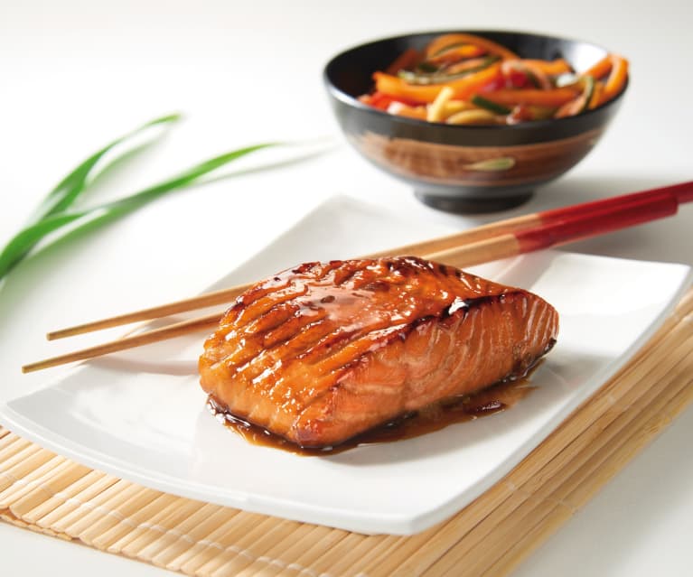 Salmone scottato in salsa teriyaki
